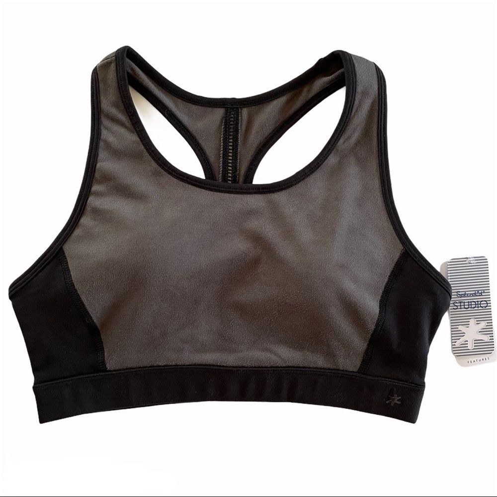 SPLENDID Studio Faux Suede Racerback Sports Bra Size Small